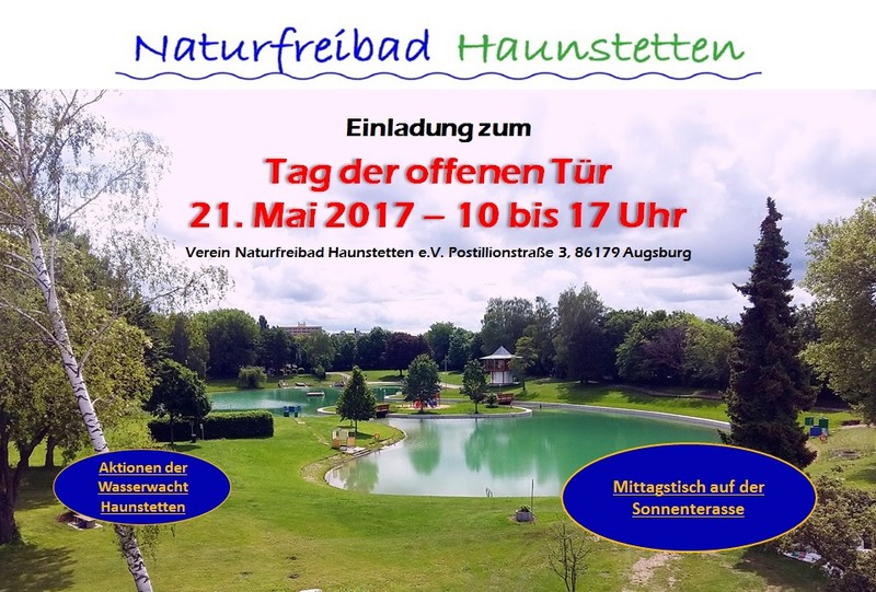 Tag der offenen Türe im Naturfreibad Haunstetten am 21.05.2017